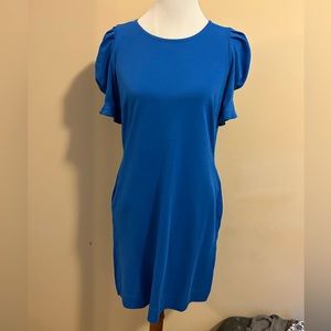 NWT right royal blue, puffy sleeve dress